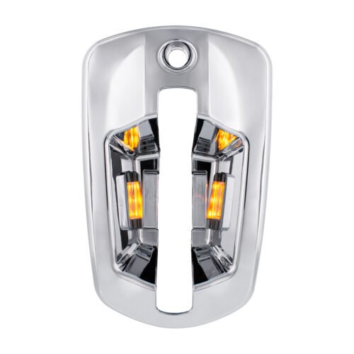 6 LED Chrome Door Handle Cover For 2018-2024 Freightliner Cascadia - Passenger, Amber LED