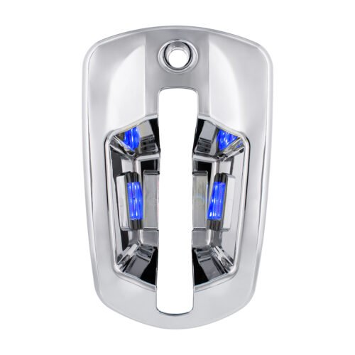 6 LED Chrome Door Handle Cover For 2018-2024 Freightliner Cascadia - Passenger, Blue LED