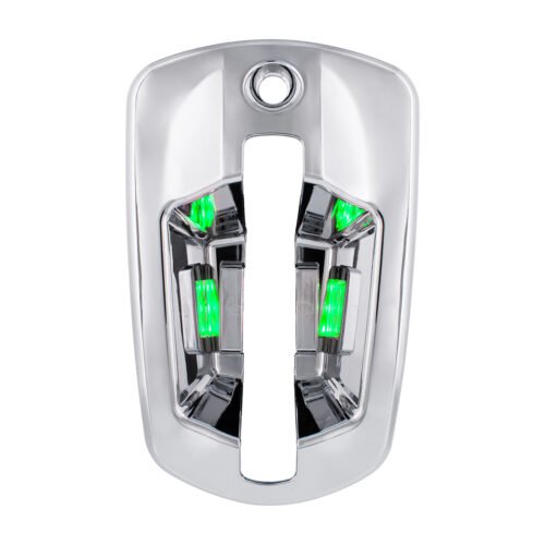 6 LED Chrome Door Handle Cover For 2018-2024 Freightliner Cascadia - Passenger, Green LED