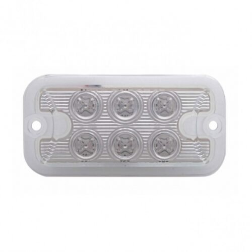 6 LED Dual Function Light - Red LED/Clear Lens (Bulk)