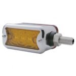 6 LED Single Function Double Face Light W/Bezel - Horizontal Mount - Amber & Red LED/Amber & Red Lens