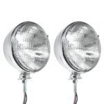 7" Chrome Dietz Style Headlight With 12 Volt 6014 Sealed Beam Bulb (Pair) - Image 5