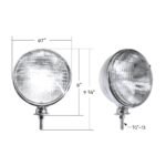 7" Chrome Dietz Style Headlight With 12 Volt 6014 Sealed Beam Bulb (Pair) - Image 8