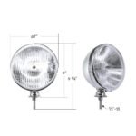 7" Chrome Dietz Style Headlight With 12 Volt Flat H4 Halogen Bulb (Pair) - Image 8