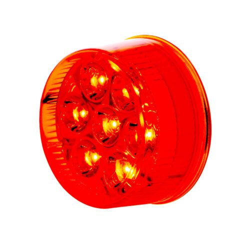 7 LED 2" Round Light (Clearance/Marker) - Red LED/Red Lens (Bulk)