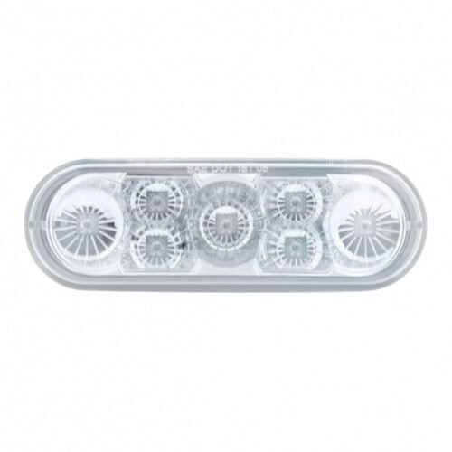 7 LED 6" Oval Reflector Turn Signal Light - Amber LED/Clear Lens