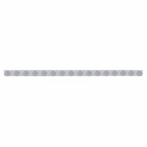 79-1/2" SS Bumper Light Bracket With 16X 7 LED 2" Reflector Lights & Bezels -Red LED/Clear Lens