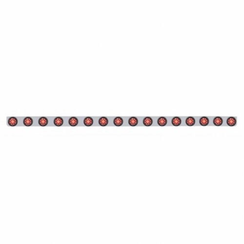 79-1/2" SS Bumper Light Bracket With 16X 9 LED 2" Beehive Light -Red LED & Lens