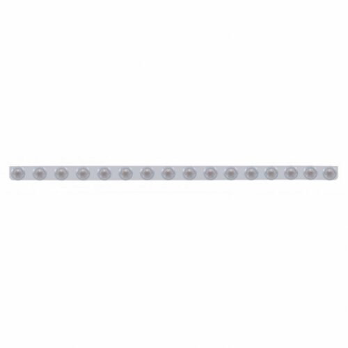 79-1/2" SS Bumper Light Bracket With 16X 9 LED 2" Beehive Lights & Bezels -Red LED/Clear Lens
