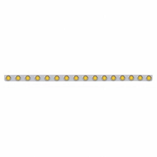 79-1/2" SS Bumper Light Bracket With 16X 9 LED 2" Beehive Lights & Visors -Amber LED & Lens