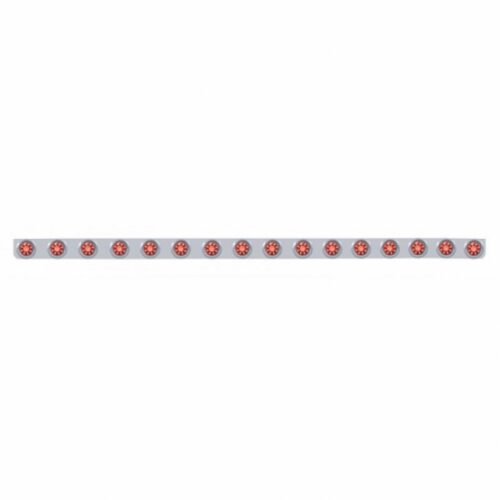 79-1/2" SS Bumper Light Bracket With 16X 9 LED 2" Beehive Lights & Visors -Red LED & Lens