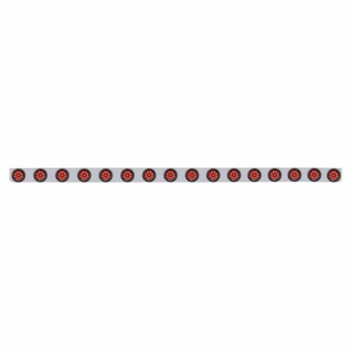 79-1/2" SS Bumper Light Bracket With 16X 9 LED 2" Reflector Light -Red LED & Lens