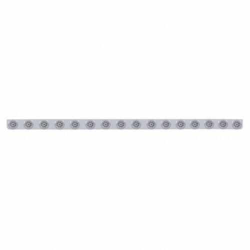 79-1/2" SS Bumper Light Bracket With 16X 9 LED 2" Reflector Lights & Bezels -Red LED/Clear Lens