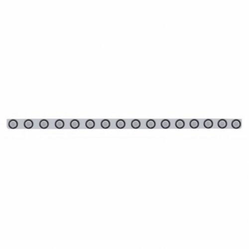 79-1/2" Stainless Bumper Light Bracket With 16X 9 LED 2" Light & Grommets - Red LED/Clear Lens