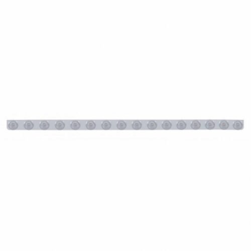 79-1/2" Stainless Bumper Light Bracket With 16X 9 LED 2" Lights & Bezels - Amber LED/Clear Lens