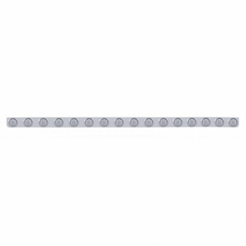 79-1/2" Stainless Bumper Light Bracket With 16X 9 LED 2" Lights & Visors - Amber LED/Clear Lens