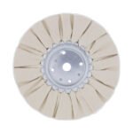 8" White Treated Airway Buff - 5/8" & 1/2" Arbor