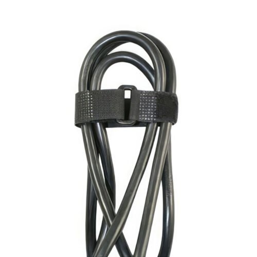 8" x 3/4"  Black Hook & Loop Velcro Strip-Tie Fasteners with Buckle (8-Pack)