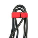 8" x 3/4"  Red Hook & Loop Velcro Strip-Tie Fasteners with Buckle (8-Pack)