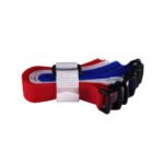 8" x 3/4"  Red,White,Blue Hook & Loop Velcro Strip-Tie Fasteners with Buckle (8-Pack)
