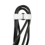 8" x 3/4"  White Hook & Loop Velcro Strip-Tie Fasteners with Buckle (8-Pack)