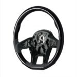 18" YourGrip Wood Candy Color Steering Wheel For 2012-2021 Peterbilt 579 & 2013-2021 Kenworth T680-Glossy Black - Image 2