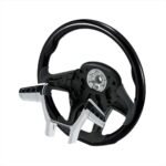 18" YourGrip Wood Candy Color Steering Wheel For 2012-2021 Peterbilt 579 & 2013-2021 Kenworth T680-Glossy Black - Image 4