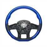18" YourGrip Wood Candy Color Steering Wheel For 2012-2021 Peterbilt 579 & 2013-2021 Kenworth T680-Indigo Blue