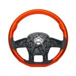 18" YourGrip Wood Candy Color Steering Wheel For 2012-2021 Peterbilt 579 & 2013-2021 Kenworth T680-Cadmium Orange