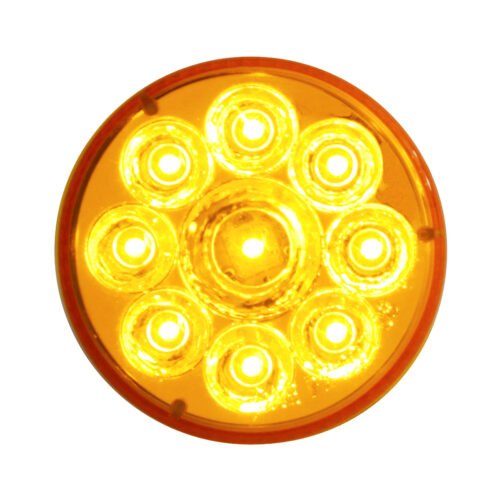 9 LED 2-1/2" Round Pure Reflector Light Kit (Clearance/Marker) - Amber LED/Amber Lens