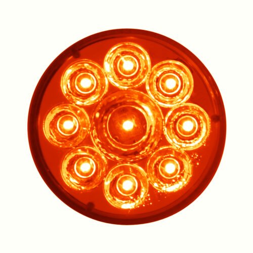 9 LED 2-1/2" Round Pure Reflector Light Kit (Clearance/Marker) - Red LED/Red Lens