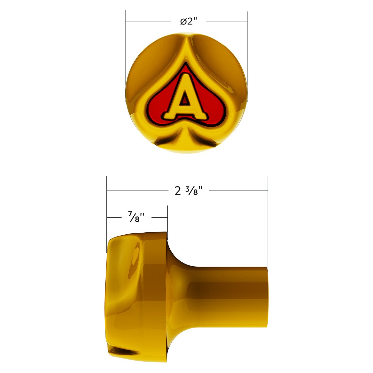 Ace-Of-Spades-Air-Valve-Knob-Electric-Yellow-With-Gloss-Red-Inlay-4 Ace Of Spades Air Valve Knob - Electric Yellow With Gloss Red Inlay - Image 5