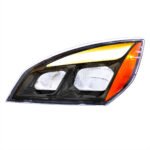 Black LED Headlight For 2018-2024 Freightliner Cascadia - Driver - Image 2