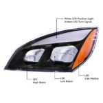 Black LED Headlight For 2018-2024 Freightliner Cascadia - Driver - Image 11