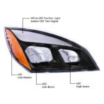 Black LED Headlight For 2018-2024 Freightliner Cascadia - Passenger - Image 9