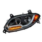 Black LED Headlight For 2018-2024 International LT Truck - Driver side