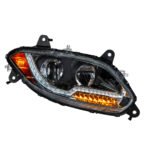 Black LED Headlight For 2018-2024 International LT Truck - Passenger side