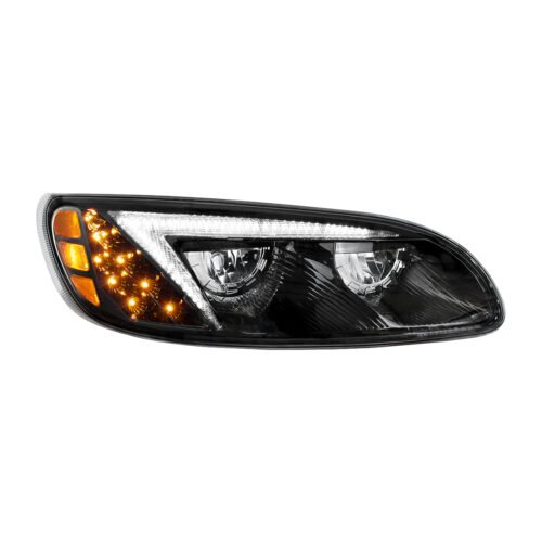 Black LED Headlight For Peterbilt 386 (2005-2015) & 387 (1999-2010) - Passenger