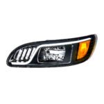 Black LED Headlight With LED Turn, Position, & DRL For Peterbilt 386 (2005-2015) & 387 (1999-2010)- Driver - Image 2