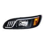 Black LED Headlight With LED Turn, Position, & DRL For Peterbilt 386 (2005-2015) & 387 (1999-2010)- Driver - Image 3