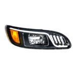 Black LED Headlight With LED Turn, Position, & DRL For Peterbilt 386 (2005-2015) & 387 (1999-2010)- Passenger - Image 2