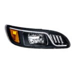 Black LED Headlight With LED Turn, Position, & DRL For Peterbilt 386 (2005-2015) & 387 (1999-2010)- Passenger - Image 3