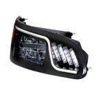 Black LED Headlight With LED Turn, Position, & DRL For Peterbilt 386 (2005-2015) & 387 (1999-2010)- Passenger - Image 5