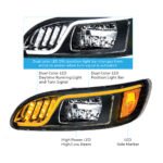 Black LED Headlight With LED Turn, Position, & DRL For Peterbilt 386 (2005-2015) & 387 (1999-2010)- Passenger - Image 10