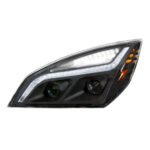 Black LED Projection Headlight With LED Position Light For 2018-2024 Freightliner Cascadia - Driver - Image 2