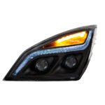Black LED Projection Headlight With LED Position Light For 2018-2024 Freightliner Cascadia - Driver - Image 4