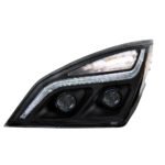 Black LED Projection Headlight With LED Position Light For 2018-2024 Freightliner Cascadia - Driver - Image 5