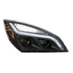Black LED Projection Headlight With LED Position Light For 2018-2024 Freightliner Cascadia- Passenger - Image 2