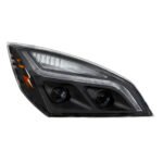 Black LED Projection Headlight With LED Position Light For 2018-2024 Freightliner Cascadia- Passenger - Image 3