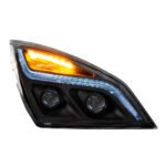 Black LED Projection Headlight With LED Position Light For 2018-2024 Freightliner Cascadia- Passenger - Image 4